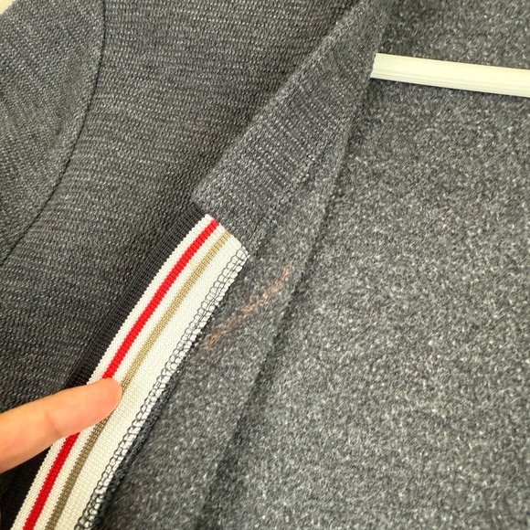 Zara Man Cardigan Mens Gray Stripe Trim Long Sleeve Knit Sweater Coat Size L - Picture 9 of 10